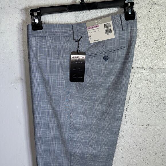 Alfani Men's Slim-Fit Stretch Solid Suit Pants blue plaid 32X34 $135 - Picture 1 of 6